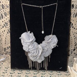 Claire's Silver Floral Statement Necklace